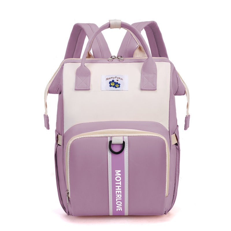 Purple New Large Capacity Mommy Bag – Portable and Lightweight Multi-Function Diaper Backpack, Stylish Baby and Mom Storage Bag