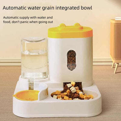 Blue Automatic Pet Feeder and Water Dispenser - Smart Dog Bowl & Cat Feeder, Universal Pet Feeding Station, Electric Pet Water Fountain