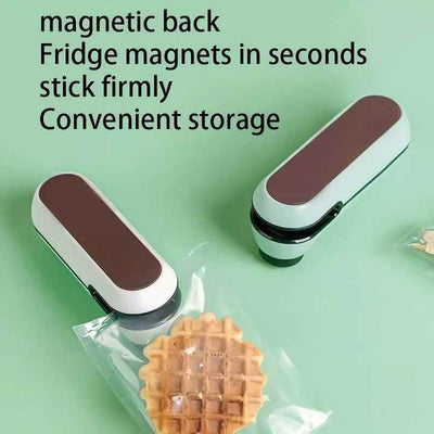 Green Portable Mini Food Vacuum Sealer - Convenient Household Snack Bag Sealing Machine