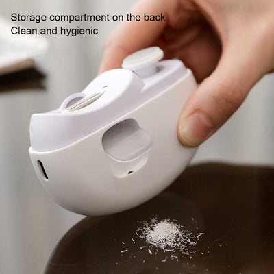 White Automatic Electric Nail Clipper & Grinder – Multi-Functional Safe Nail Trimmer for Adults & Kids