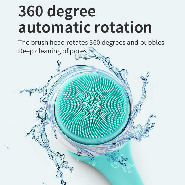 White Electric Bath Brush & Multi-Functional Massager – Long Handle Waterproof Body Cleansing Tool