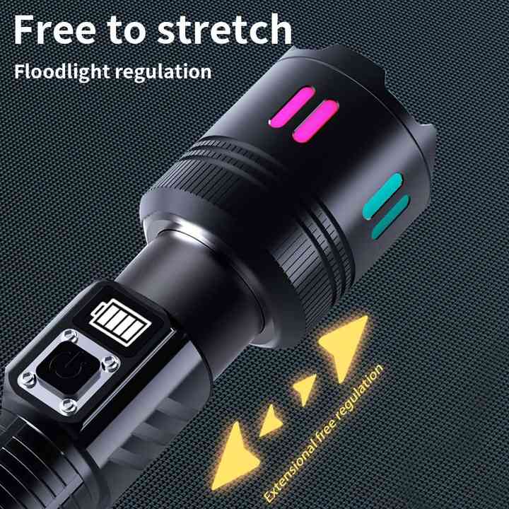 Gift Box Rechargeable High-Power Emergency Flashlight - Super Bright Portable Outdoor Patrol Torch with Digital Display