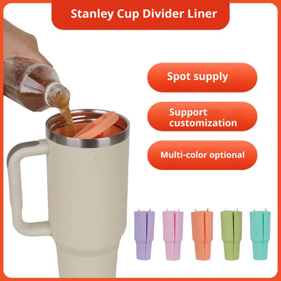 Green 40oz Silicone Dual-Chamber Cup Separator – Food-Grade Drink Divider, Cold Drink Mug with Separate Compartments, BPA-Free Silicone Liner for Beverages, Juice, Coffee, and Tea