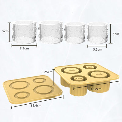 2 Pcs Brown Silicone Ice Cube Tray with Lid - Easy Release, Food-Grade Platinum Silicone Ice Mold, 30oz/40oz Compatible, Durable and Reusable