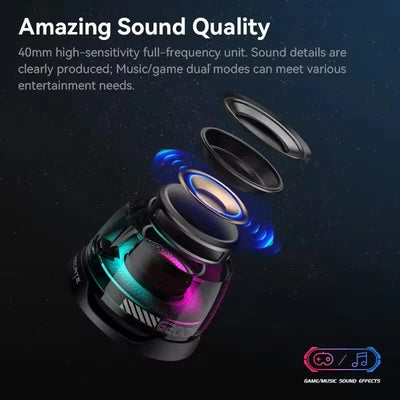 Purple Portable Mini Bluetooth Speaker with Magnetic Base, High-Quality Bass and Surround Sound, Colorful Ambient Lighting, USB Rechargeable, 6-Hour Battery Life