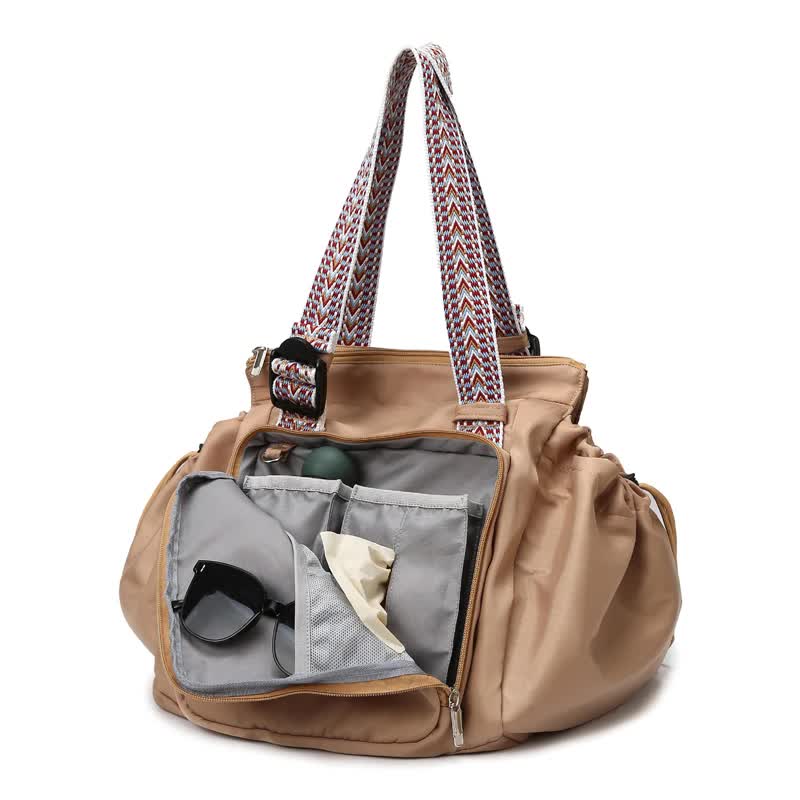 Brown Convertible Multifunctional Baby Cradle Travel Bag - Women&