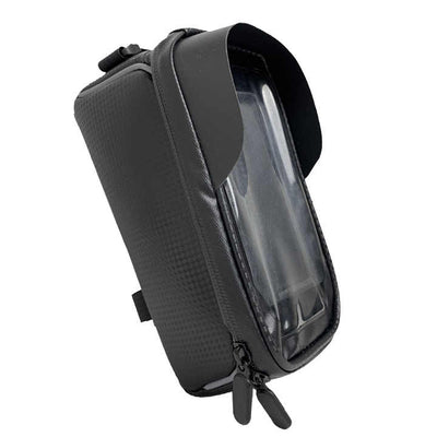 Waterproof Bicycle Phone Frame Bag with Sun Visor, TPU Touchscreen, and Storage Pockets for Road and Mountain Bikes