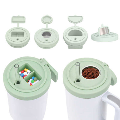 Green 40oz Silicone Replacement Coffee and Pill Mug Lid - BPA-Free, Leak-Proof, Dishwasher Safe