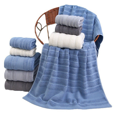 Blue Premium Soft Cotton Towels Set – Absorbent, Quick-Dry, Comfortable and Durable, Available in Multiple Colors