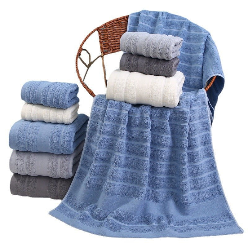 Blue Premium Soft Cotton Towels Set – Absorbent, Quick-Dry, Comfortable and Durable, Available in Multiple Colors