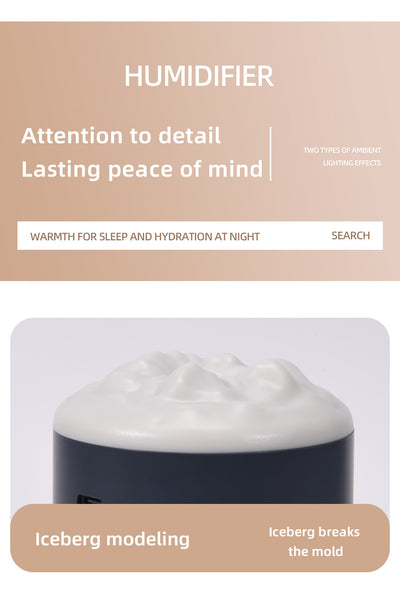 2PCS White Portable 350ML LED Desk Humidifier with Non-Wet Design - Silent Cool Mist for Home, Office, and Car