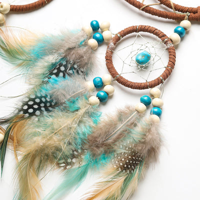 Handmade Dream Catcher with Feathers - Bohemian Wall Hanging Decorative Wind Chime