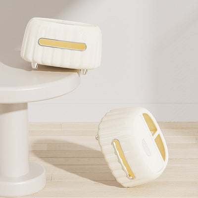 Multi-Functional Tissue Box Organizer with Storage Compartments - Beige