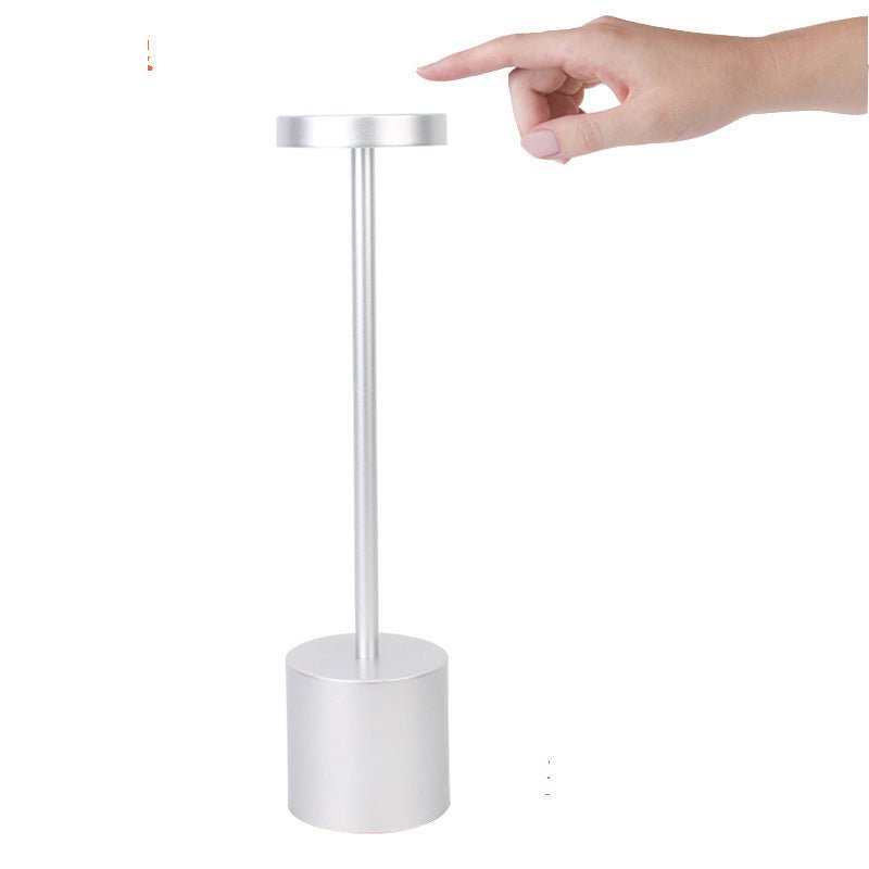 Touch-Control LED Table Lamp with Adjustable Color Modes - Silver