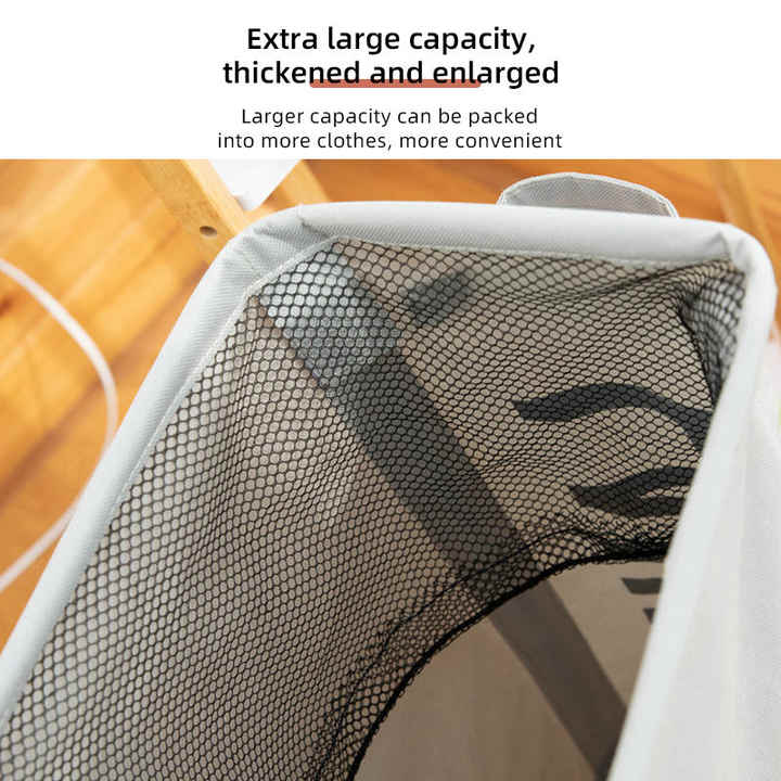 Rolling Laundry Basket with Wheels - 42L Capacity, Deep Gray, 39*18.5*58CM