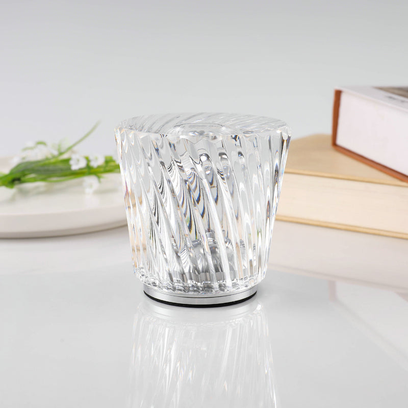 Crystal LED Table Lamp with Starburst Effect, Rechargeable and Portable Design,Type C 90mm (H) *88mm (W)