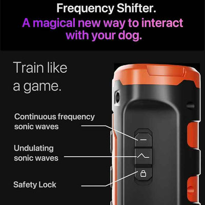 Orange Multifunctional Ultrasonic Dog Repeller & Flashlight - Long-Range SOS Emergency Light