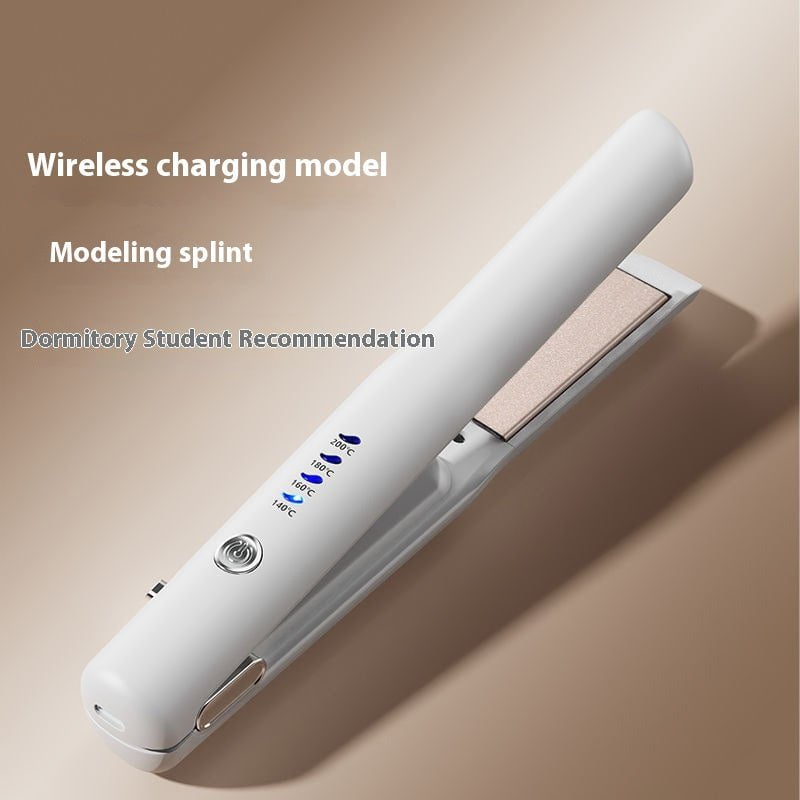 Pink Portable Wireless Hair Straightener with Adjustable Temperature - USB Type-C Charging, Lightweight Design