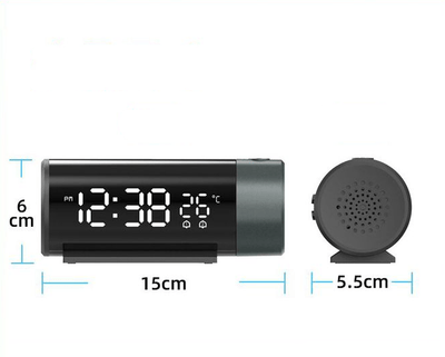 Projection Alarm Clock with LED Display - Dual Alarms and USB Charging