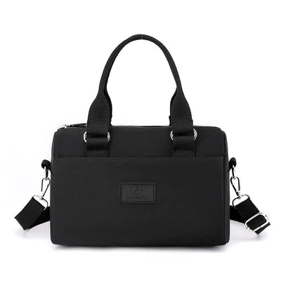 0486# Black Multifunctional Nylon Shoulder Bag - Lightweight and Spacious Handbag for Women, 27x18x14cm