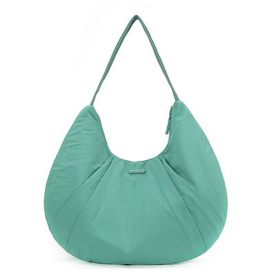 Green Waterproof Nylon Lightweight Tote Shoulder Bag - Stylish and Spacious for Daily Commute and Outdoor Activities