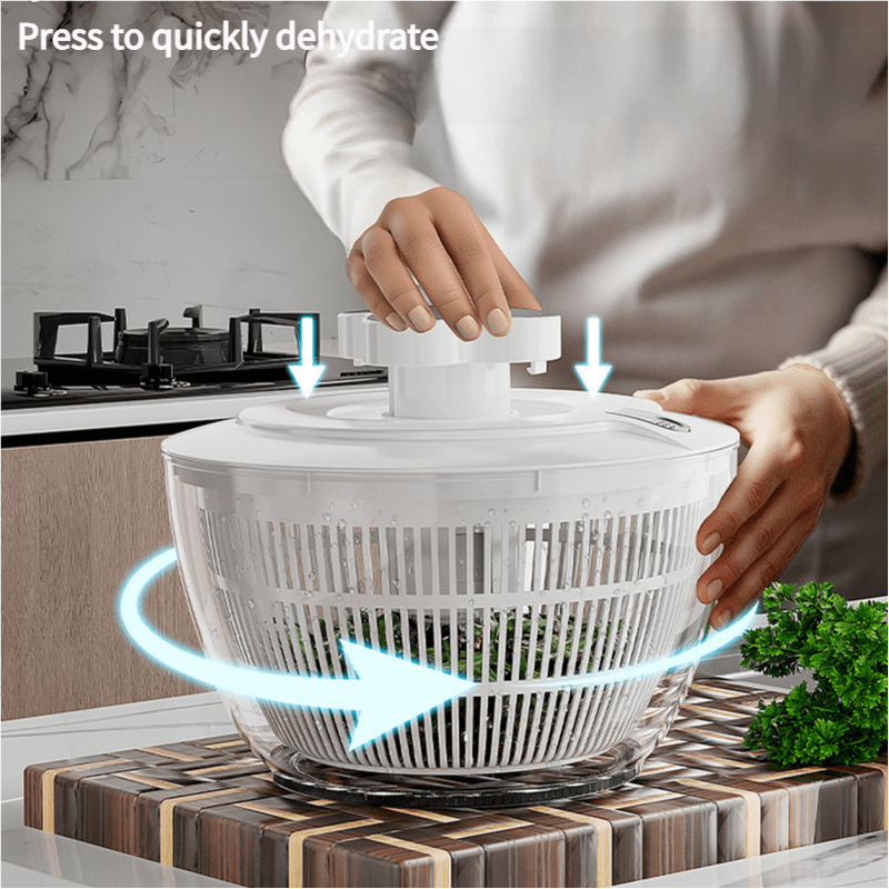 Green Manual Salad Spinner with Pressurized System - Efficient & Quick Vegetables Drying, Multiple Color Options