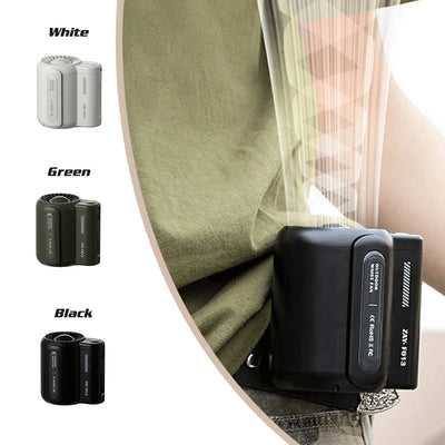 Black Outdoor Waist Fan - Portable Wearable Fan for Hands-Free Cooling