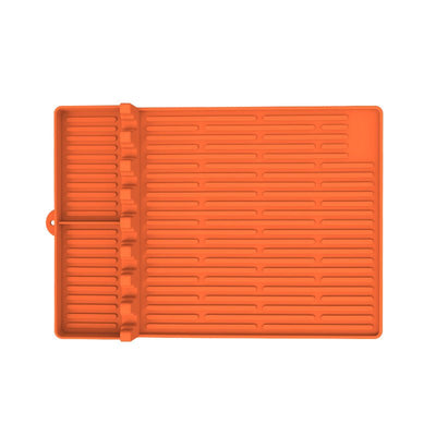 Orange Silicone BBQ Grilling Mat - Heat Resistant Side Rack Protector for Grills and Baking Trays