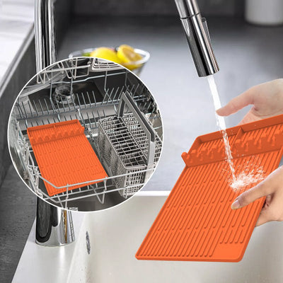 Grey Silicone BBQ Grilling Mat - Heat Resistant Side Rack Protector for Grills and Baking Trays