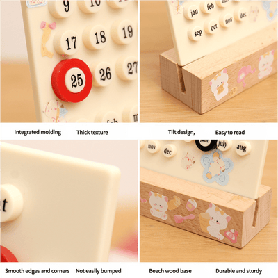 Black DIY Ring Perpetual Calendar - Creative Acrylic Desktop Calendar with Adjustable Rings