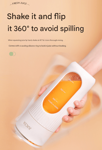 White Portable Mini Blender - White USB Rechargeable Personal Juicer with Straw Gift