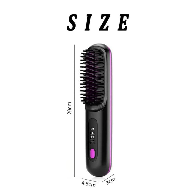 Purple Portable Electric Hair Straightening Brush