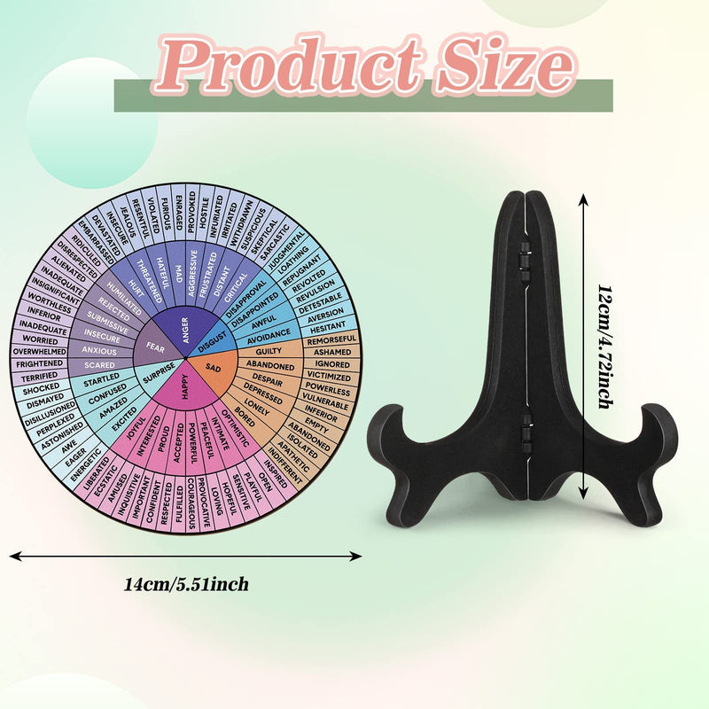 2 PCS for Each One Blue Scheme Emotion Wheel and Control Circle with Display Stands for Personal Development