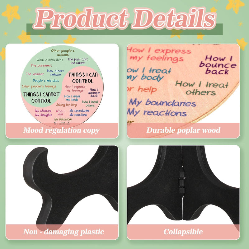 2 PCS for Each One Blue Scheme Emotion Wheel and Control Circle with Display Stands for Personal Development