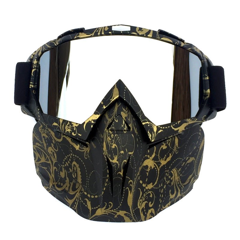 Copper Flower Frame Mercury Piece Sleek Black Full-Face Snow Goggles with Mirror Lens - Ultimate Protection and Comfort