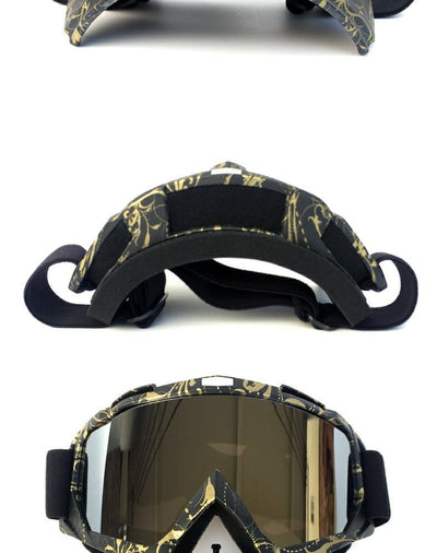 Copper Flower Frame Mercury Piece Sleek Black Full-Face Snow Goggles with Mirror Lens - Ultimate Protection and Comfort