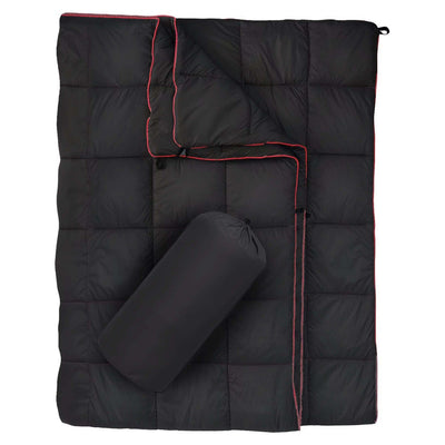 Black Compact Lightweight Quilted Blanket - Soft, Warm, and Portable for Outdoor Adventures