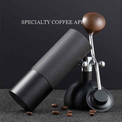 Silver Premium Manual Coffee Grinder with Adjustable Ceramic Burr - Compact and Durable for Perfect Coffee Grinding