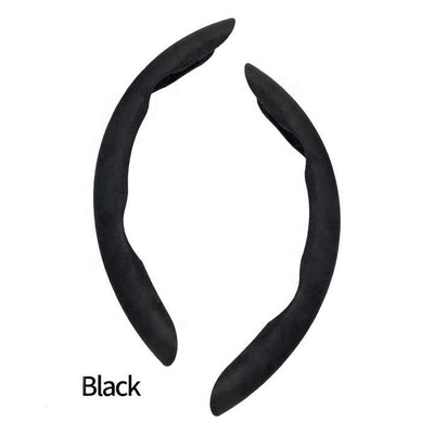 2 PCS Black Steering Wheel Cover - Soft and Comfortable, Fits 38cm Diameter Steering Wheels