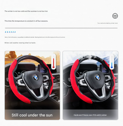 2 PCS Brown Steering Wheel Cover - Soft and Comfortable, Fits 38cm Diameter Steering Wheels