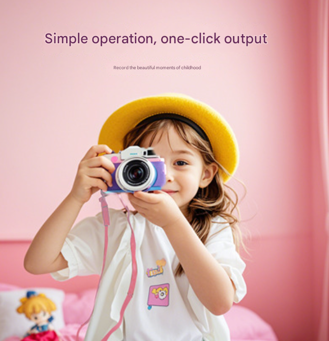 Blue Cat Cute Kids Digital Camera - Cat-Themed HD Camera with 32GB Memory Card