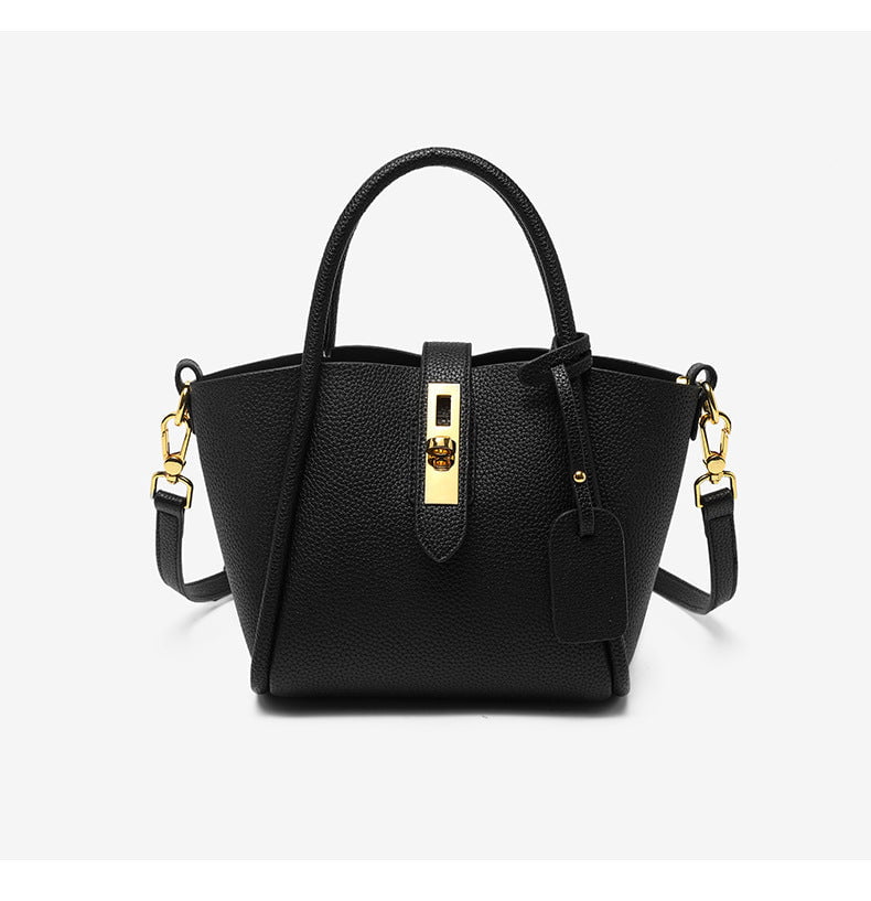 Black Genuine Leather Women&