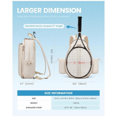 Green Lightweight Waterproof Tennis Racket Backpack - Multifunction Sling and Backpack for Men and Women(The water cup racket is a shooting prop and is not included)