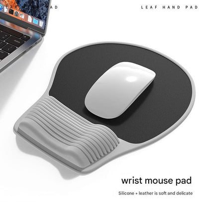 Grey Ergonomic Silicone Mouse Wrist Rest Pad - Comfortable Hand Support for Keyboard and Mouse