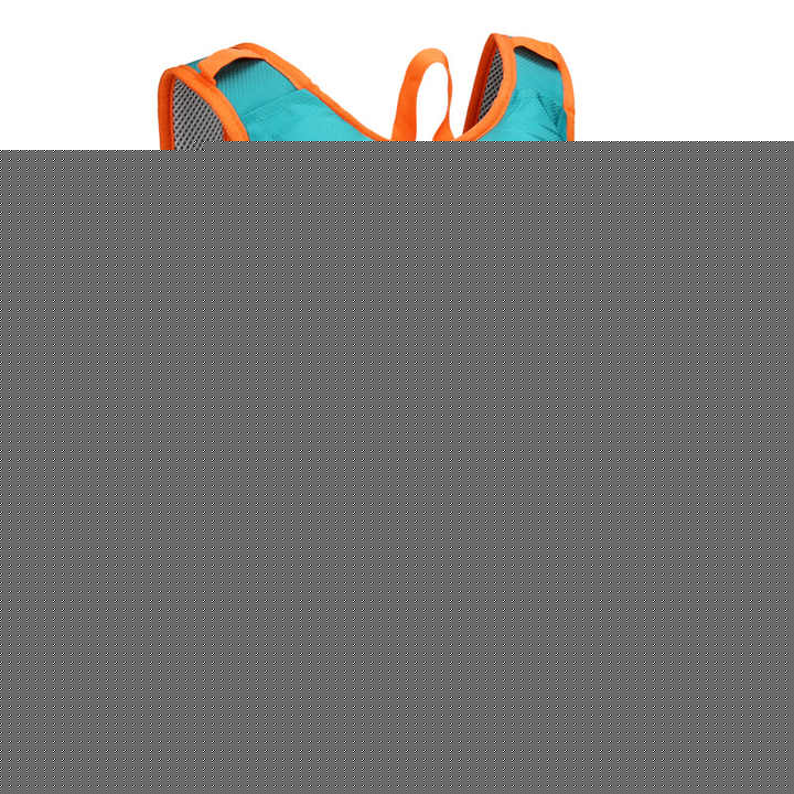 Lake Blue and Orange Patchwork Style Lightweight Outdoor Cycling Backpack - Durable and Water-Resistant Oxford Fabric, Large Capacity Sports Hiking Bag, Unisex Design