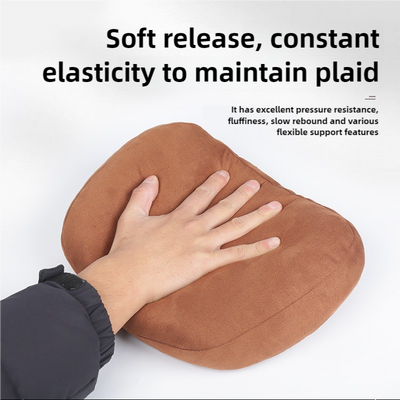 Brown Luxury Eco-Friendly Suede Car Headrest and Lumbar Cushion Set – Ergonomic Support, All-Season Comfort, Adjustable Straps, and Durable Design for Cars, Office, and Home Use