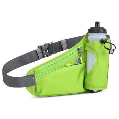 Bright Green Hydration Running Waist Pack - Waterproof Lightweight Sports Belt with Bottle Holder(Water bottles are filming props, not included)