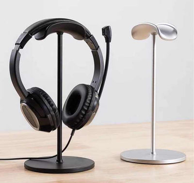 Silver Universal Aluminum Headphone Stand - Durable Detachable Desktop Headset Holder