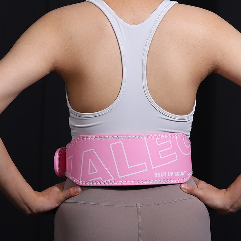 Size M Pink Professional Weightlifting Belt with Sponge Padding for Deep Squat and Deadlift - Men and Women Fitness Support