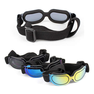 Black Lenses Pet Sunglasses for Dogs and Cats - UV Protection, Adjustable Strap, Anti-Wind and Anti-Fog Pet Goggles